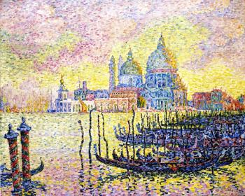 (image for) Handmade Oil painting for home canvas, oil painting framed canvas for living room Paul Signac paintings, Grand Canal, Venice